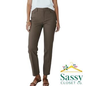 Tribal Brown Straight‑Leg Pants Front Pockets Size 8 EUC